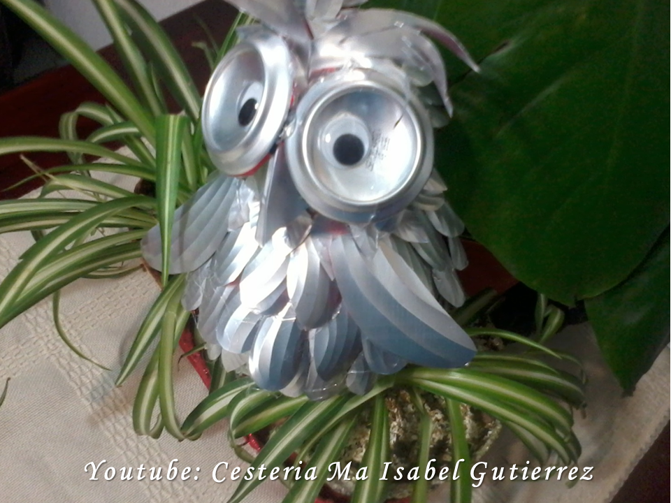 Cestería y regalos ecológicos Isa: Como hacer un búho con latas de