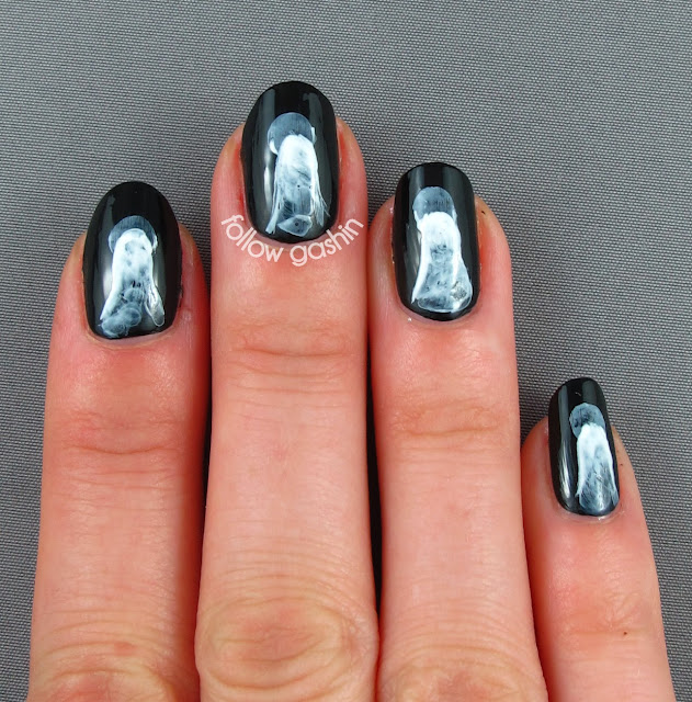follow gashin DIGITAL DOZEN WEEK Black & White XRay Nails