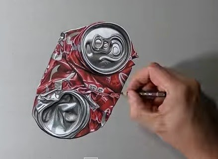 Learn How to draw a coca-cola crushed can | Arts Tutorials