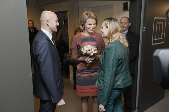 Crown Princess Mathilde visited the Dienst Gynaecologische oncologie at the Universitair Ziekenhuis in Leuven