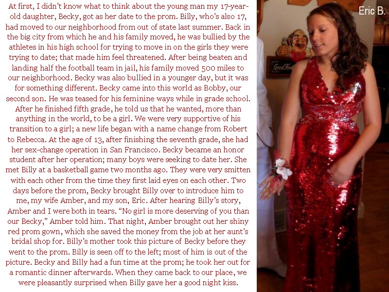 Eric S Transgender Captions Becky S Prom Date