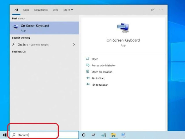 On Screen Keyboard Windows 10