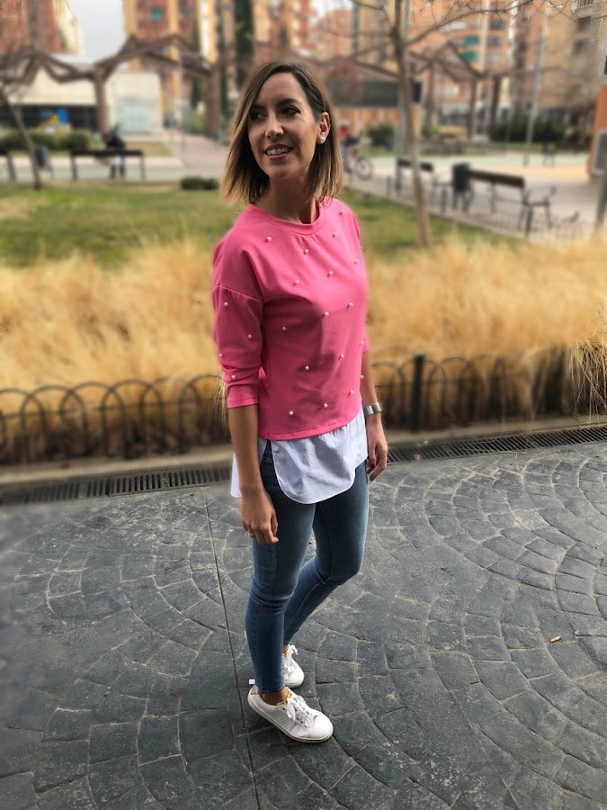 Fitness And Chicness-Camiseta Rosa Perlas Vestido y Tacón-6