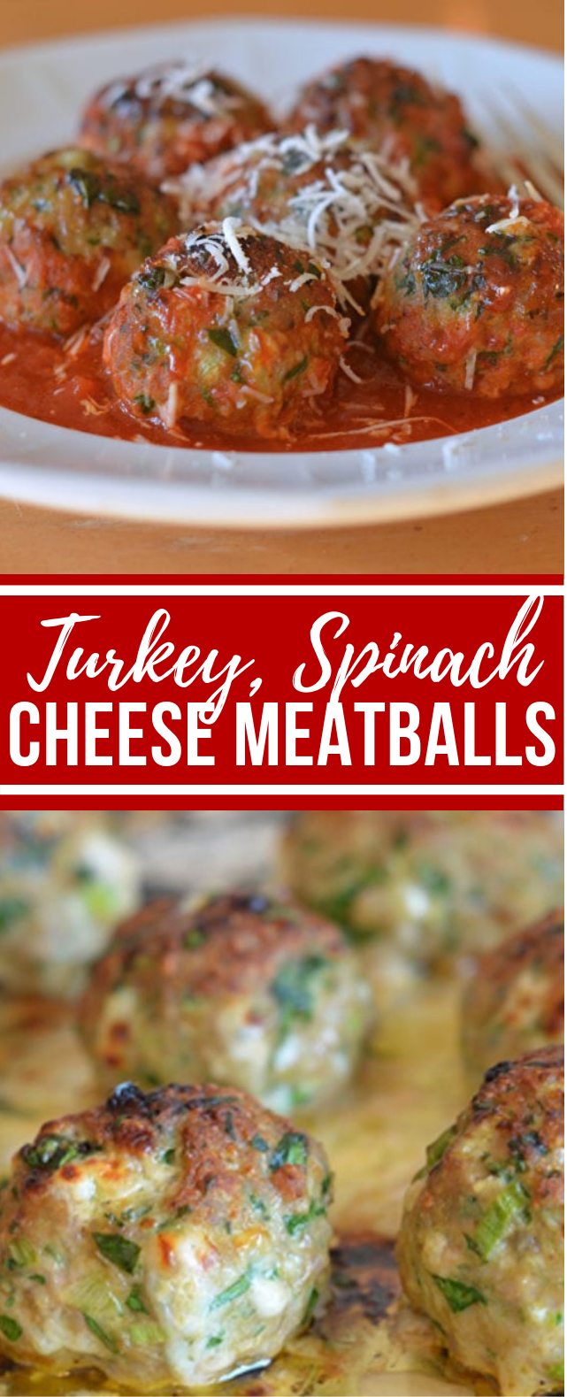 Turkey, Spinach & Cheese Meatballs #dinner #vegetarian