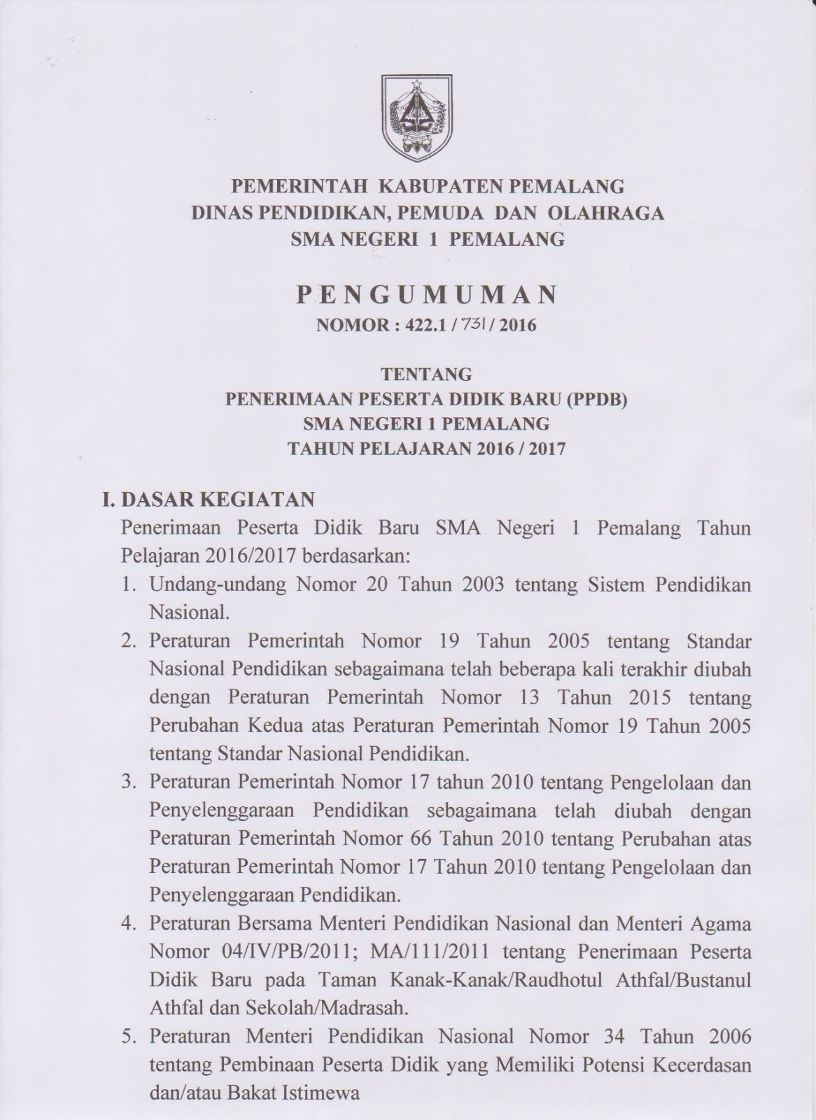 PPDB SMA N 1 PEMALANG