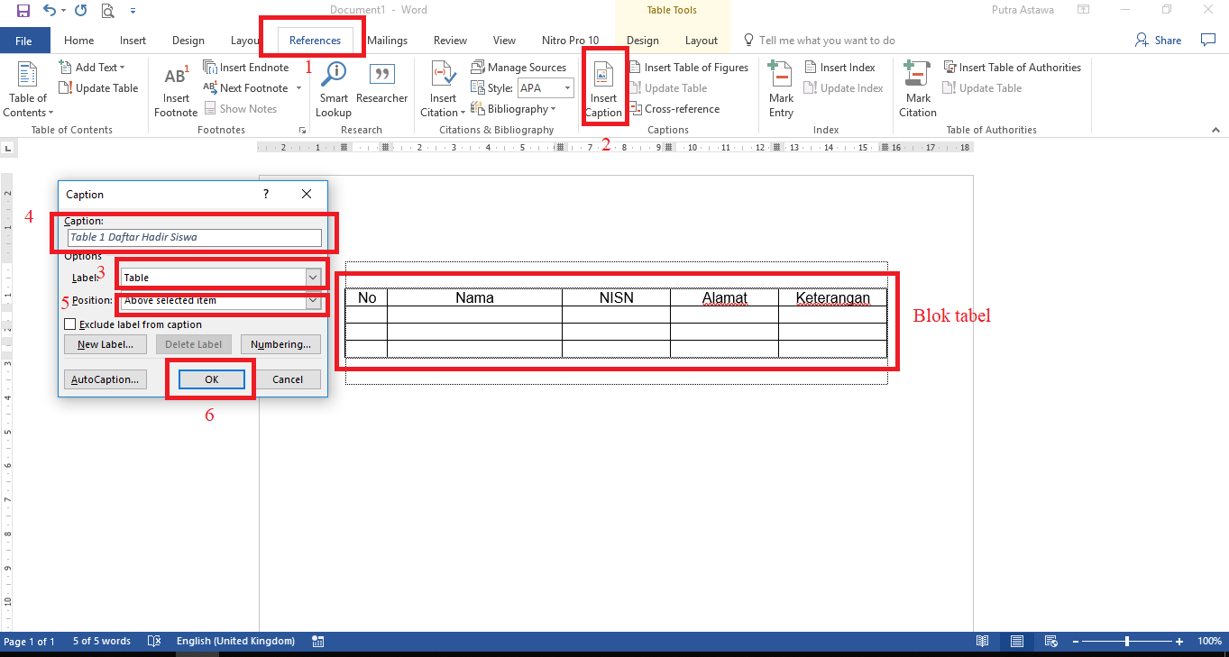 Cara Baru Membuat Daftar Tabel Otomatis di Word - Rasa Sekolah
