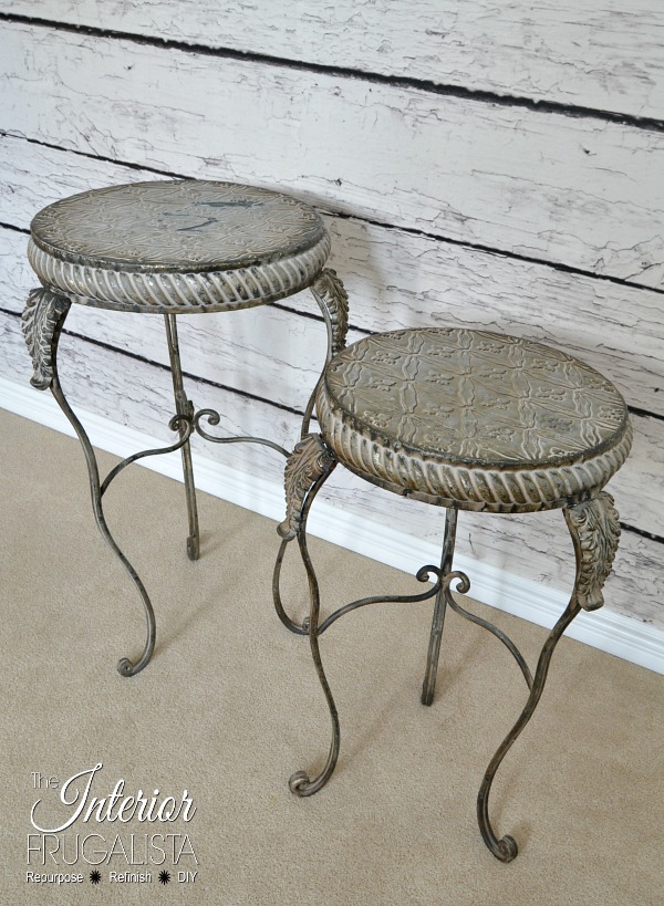 Wrought Iron Accent Tables Before Makeover
