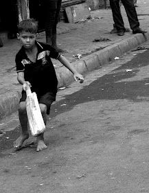 playtime, boy, cricket, street, street photo, street photography, mumbai, india, monochrome, black and white