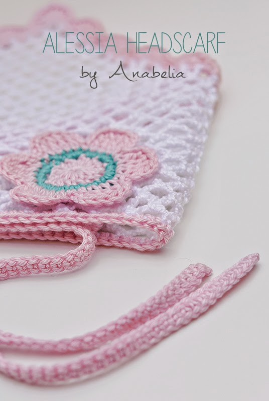 Crochet baby headscarf by Anabelia