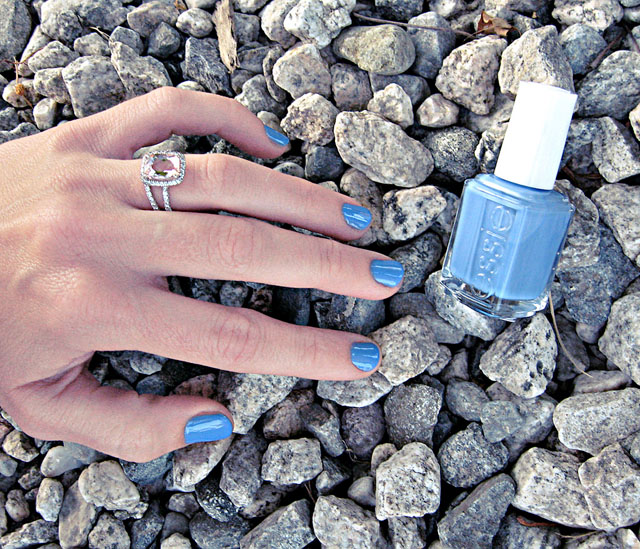 blue nails, essie lapiz of luxury nail polish