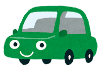 車のキャラクターのイラスト（緑）