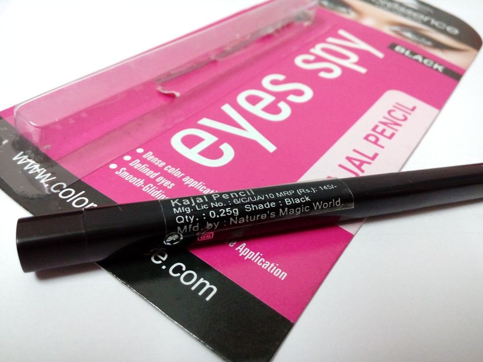 COLORESSENCE (Eyes Spy) KAJAL PENCIL REVIEW AND PICTURES