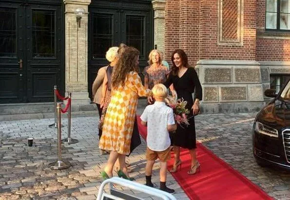 Crown Princess Mary wore ba&sh Lucia dress and Alexandre Birman Braided sandals