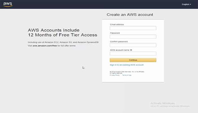 أنشاء حساب أمازون VPSRDB