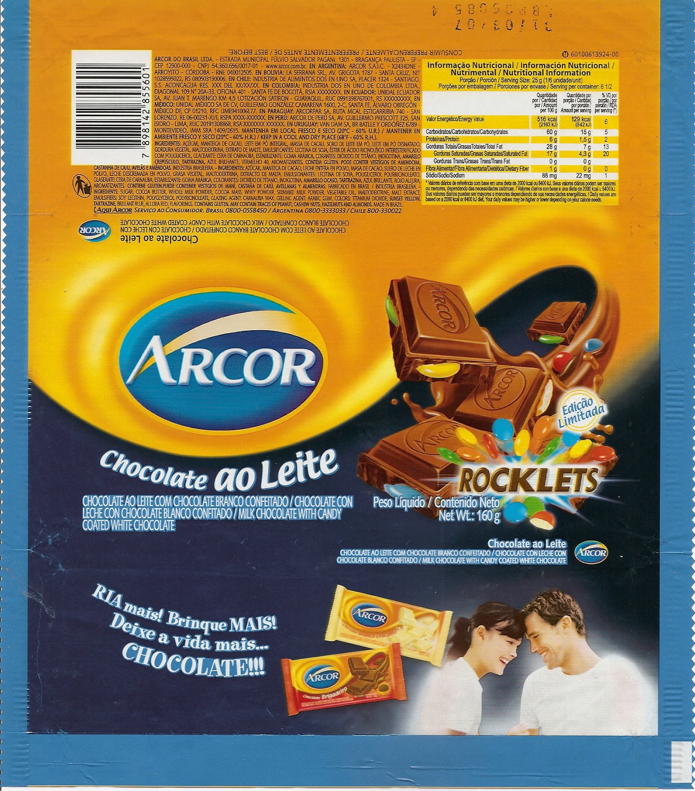 EMBALAGENS DE CHOCOLATE: Chocolates ARCOR