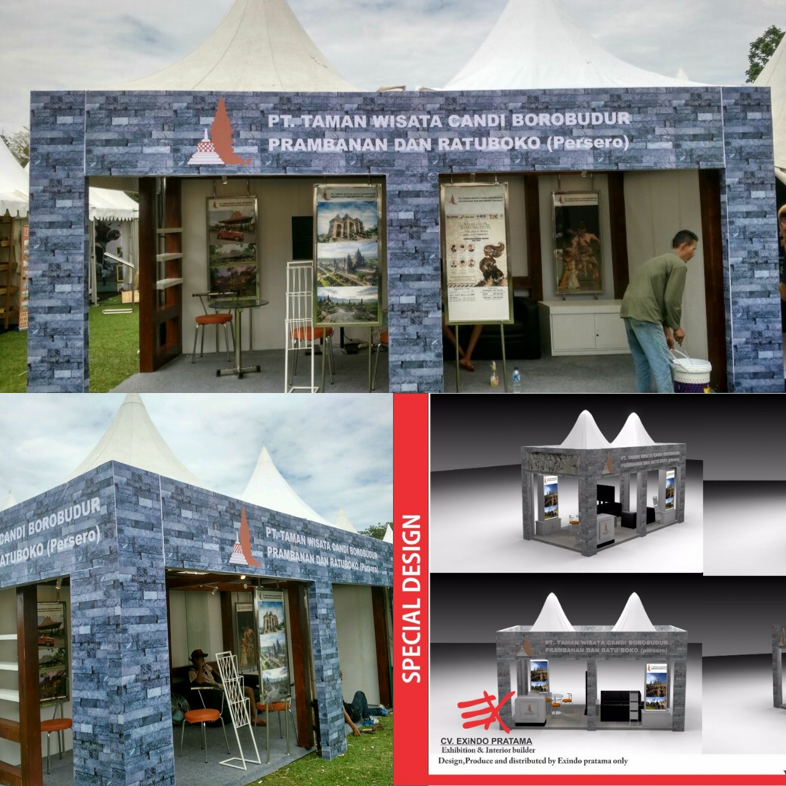 desain stand  pameran outdoor