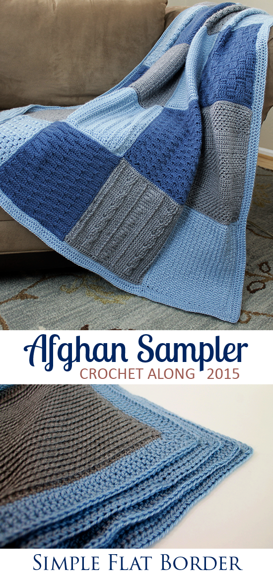 Simple, contemporary border for the Crochet Along Afghan Sampler for 2015 from The Inspired Wren | CAL with two crochet squares per month for a complete blanket in one year
