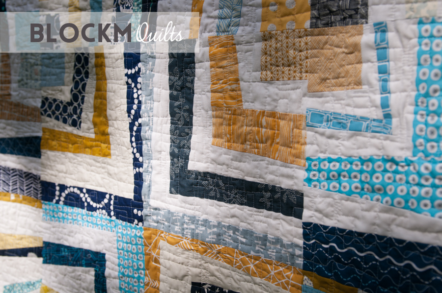 Block M Quilts Wonky Quarter Log Cabin Boy Quilt