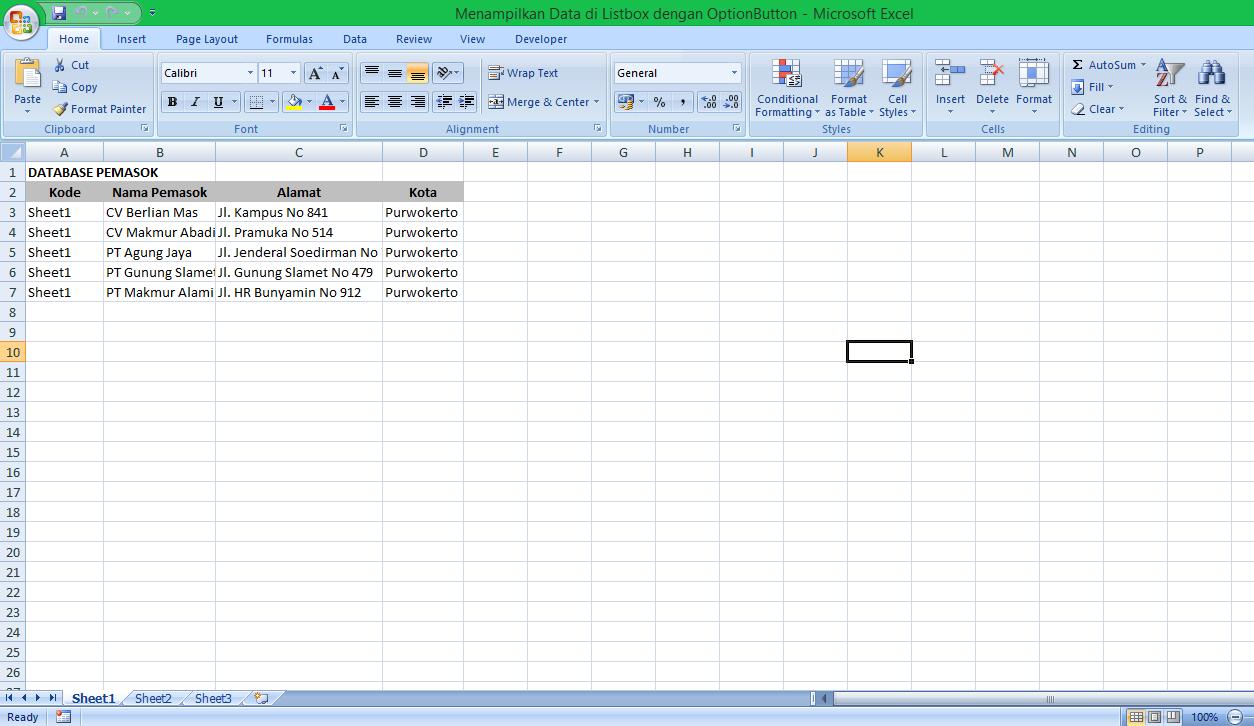 Menampilkan Data Ke Listbox Menggunakan Optionbutton VBA Excel