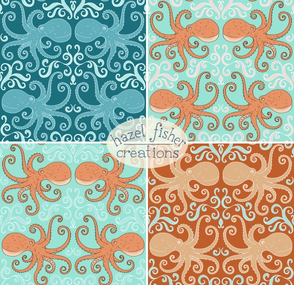 Hazel Fisher Creations Spoonflower Contest Cephalopods