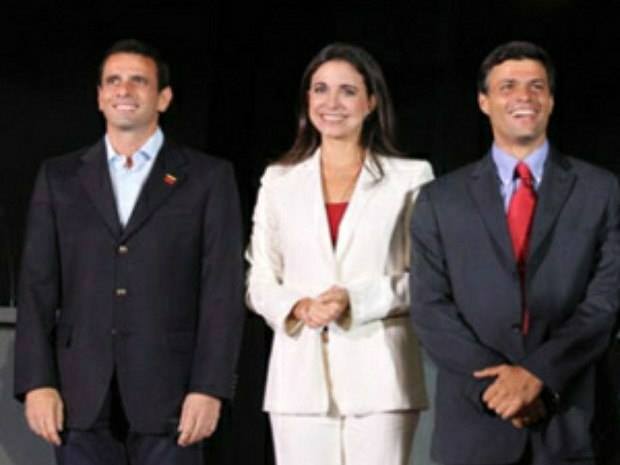 Henrique Capriles Radosky.María Corina, Leopoldo López Mendoza.