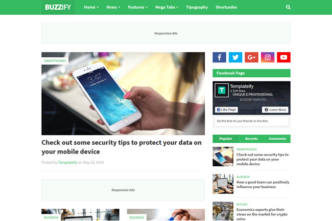 Buzzify - Responsive Blogger Template