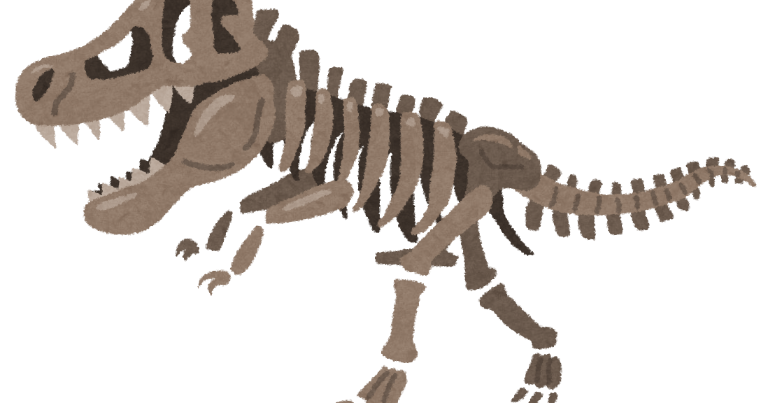 無料イラスト かわいいフリー素材集 恐竜の化石 骨格標本のイラスト