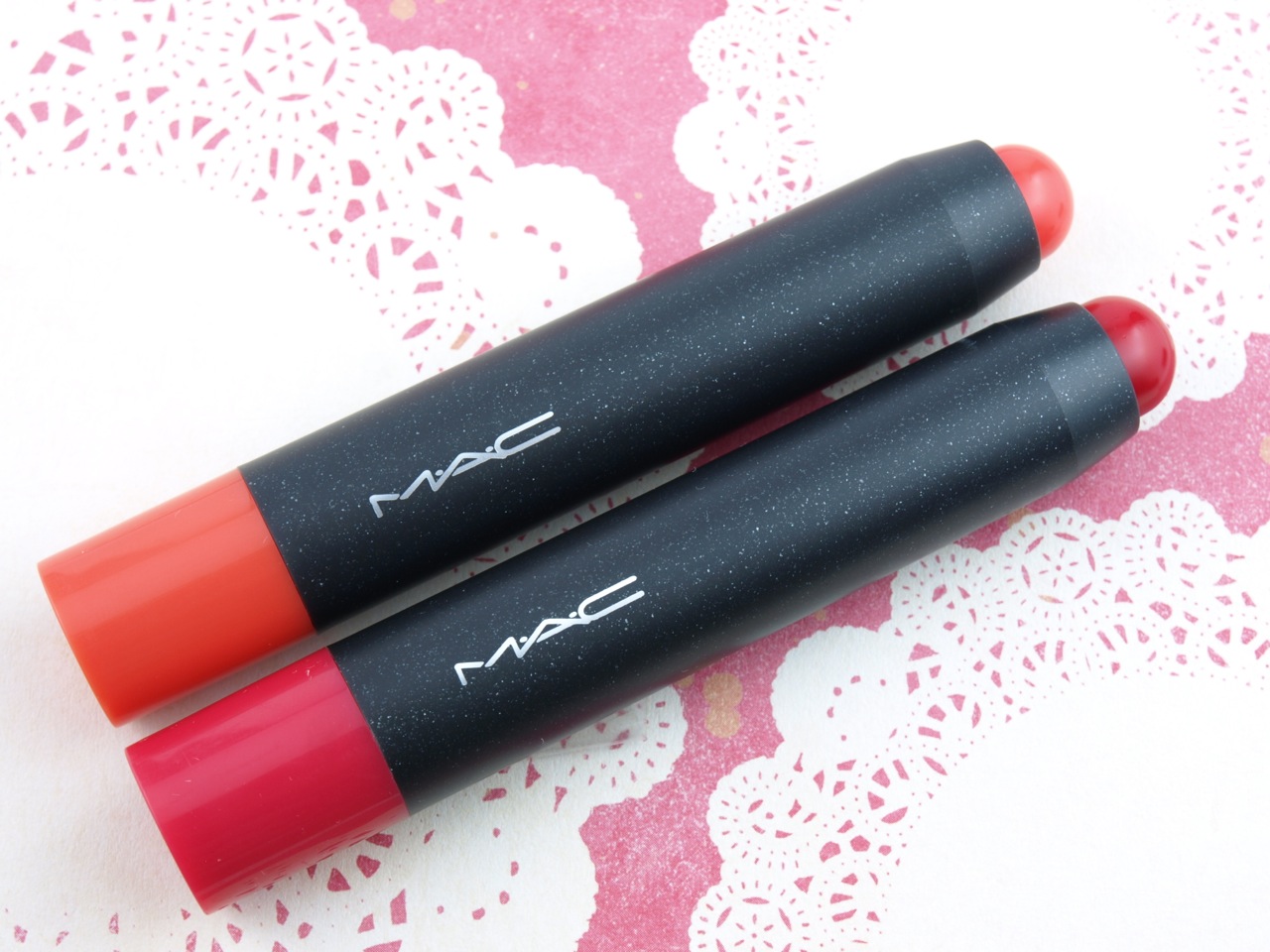 MAC Patentpolish Lip Pencil in "Teen Dream" & "Pleasant": Review and Swatches