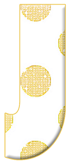 Abecedario Blanco con Lunares Dorados. White Alphabet with Gold Polka Dots. 