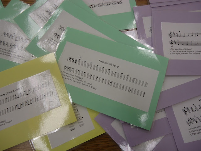 Transposing: Transposition card for elementary orchestra