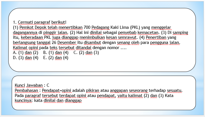 Powerpoint Soal Dan Pembahasan Kalimat Fakta Dan Opini Zuhri Indonesia