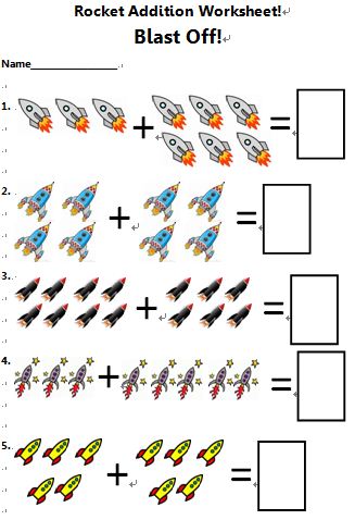 The Art of Teaching: A Kindergarten Blog: Rocket Addition Worksheet!