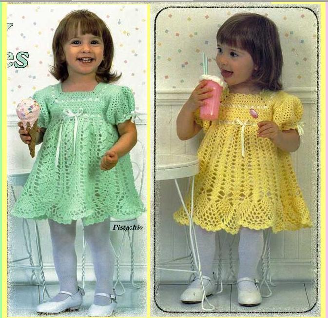 Moda Örgüler Dantel el örgü kız bebek elbise modelleri
