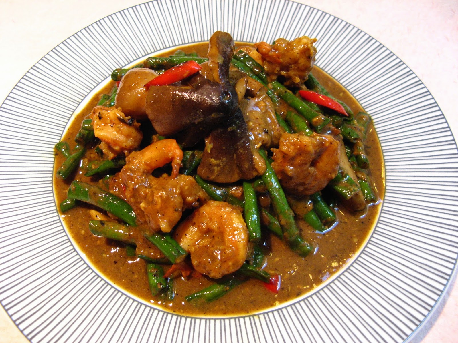 Duck Soup Easy Garam Masala Long Bean Shrimp (胡荽豆角蝦, Wu4 Seoi1 Dau6