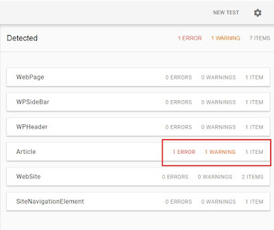 setelah di cek di data structure google terdapat kesalahan kode di blog nya