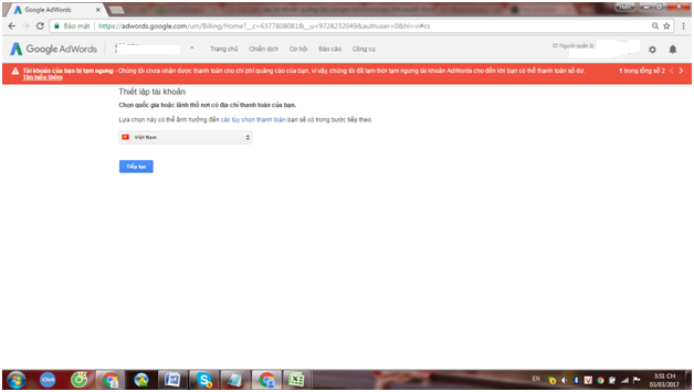 Hướng dẫn tạo tài khoản Google Adwords mới