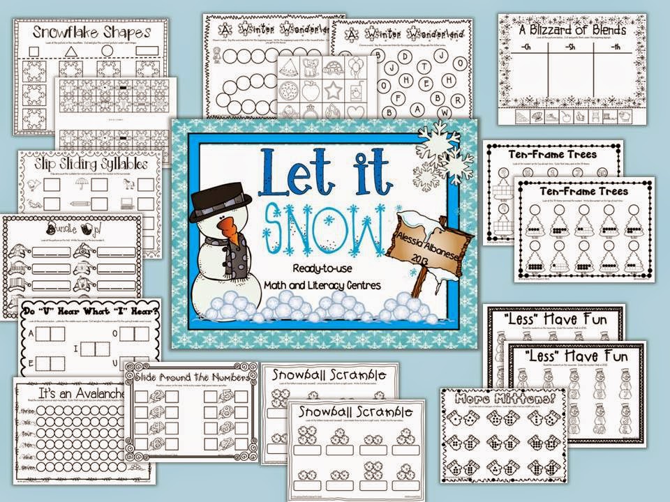 http://www.teacherspayteachers.com/Product/Let-It-Snow-Ready-To-Use-Math-and-Literacy-Centres-1007513