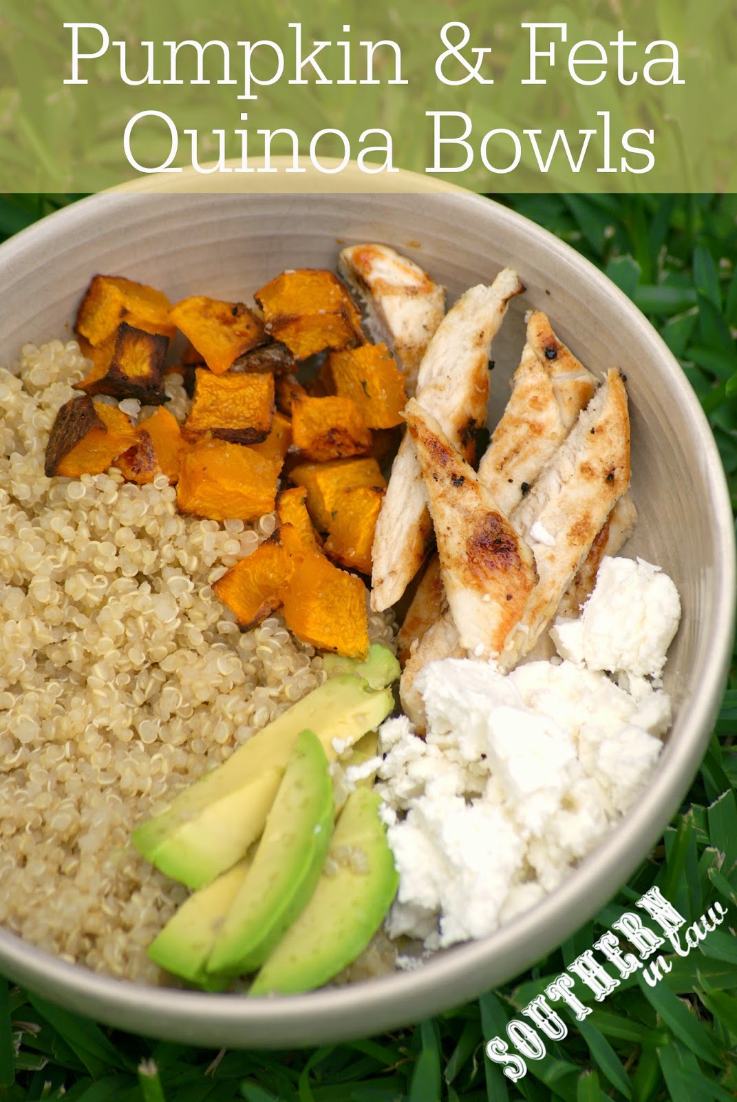 Healthy Roasted Pumpkin and Feta Quinoa Bowls Recipe - low fat, gluten free, vegetarian, clean eating friendly, lower carb, high protein, healthy