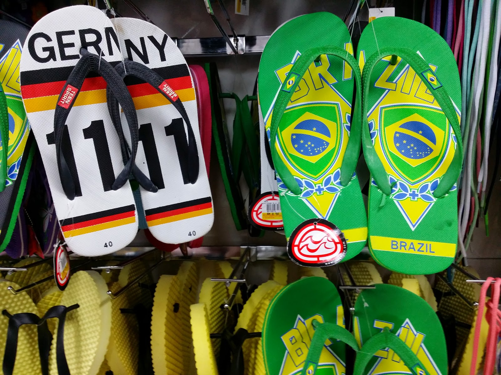 Xing Fu: BRAZIL AND GERMANY SLIPPERS