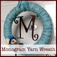 monogram yarn wreath
