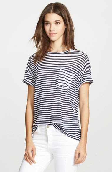 Nautical Striped Asymmetrical Tee | Jane