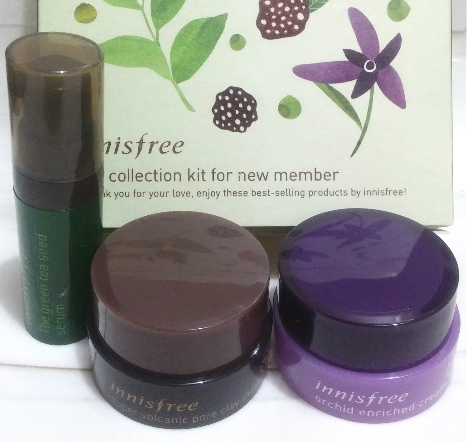 Innisfree Best Collection Kit for New Member (The Green Tea Seed Serum, Orchid Enriched Cream