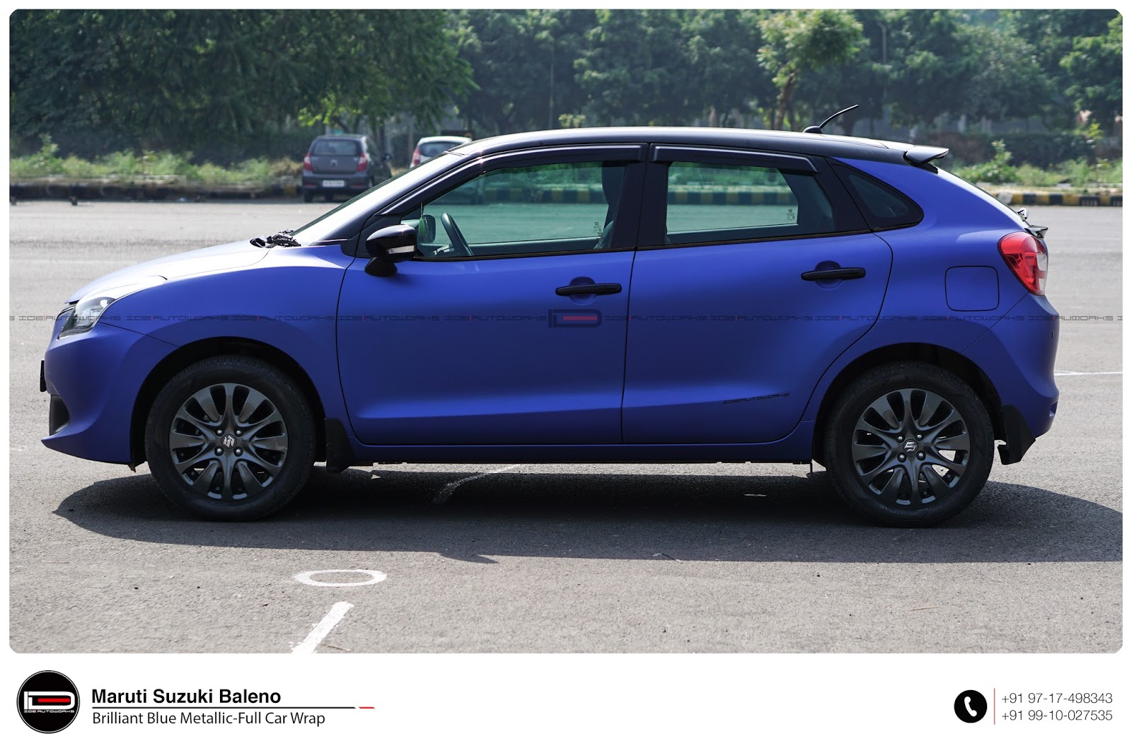 Maruti Suzuki Baleno Wrapped in Brilliant Blue Matte Metallic IDE