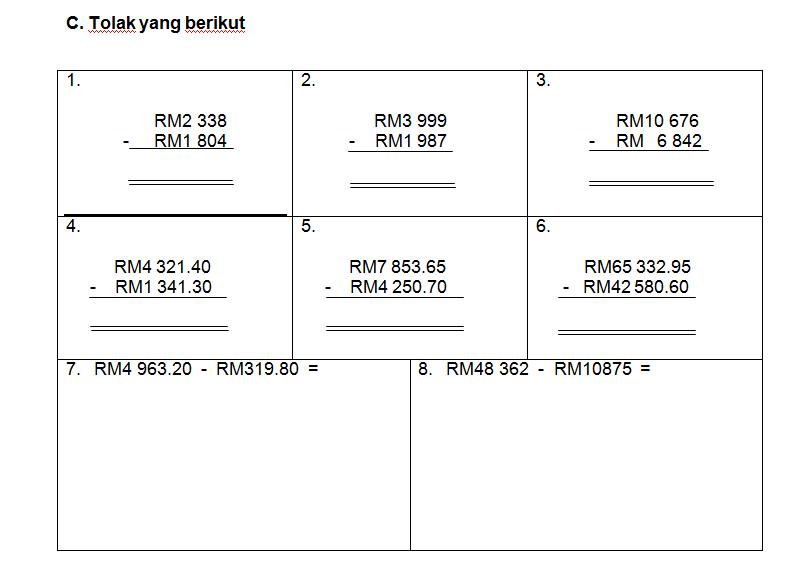 JOM KIRA WANG LATIHAN TAHUN 5