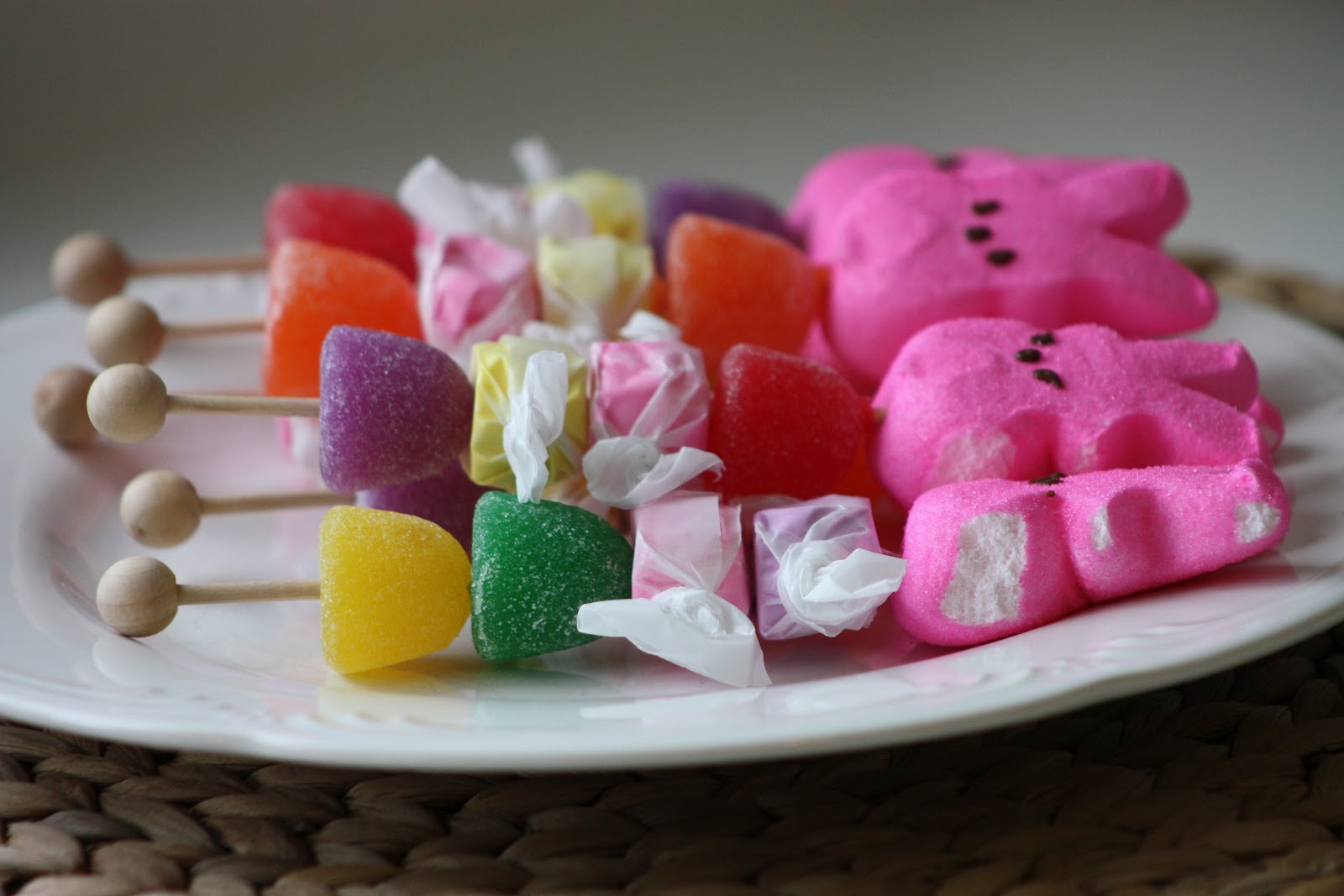 like a pretty petunia [Easter] Candy Kabobs