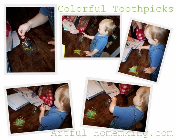 Fine Motor Coordination: Keeping Little Ones Hands Busy. colorful toothpick activity