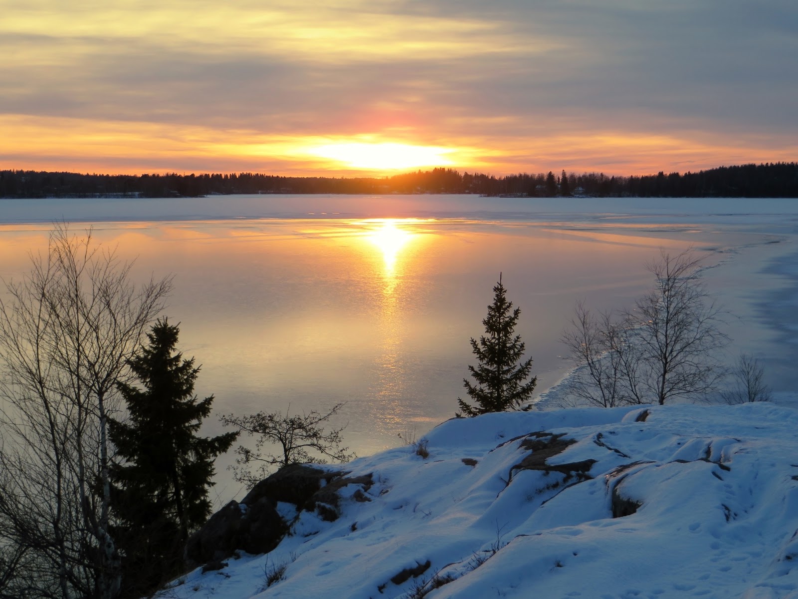 Tampere, talvi, Rosendahl, auringonlasku