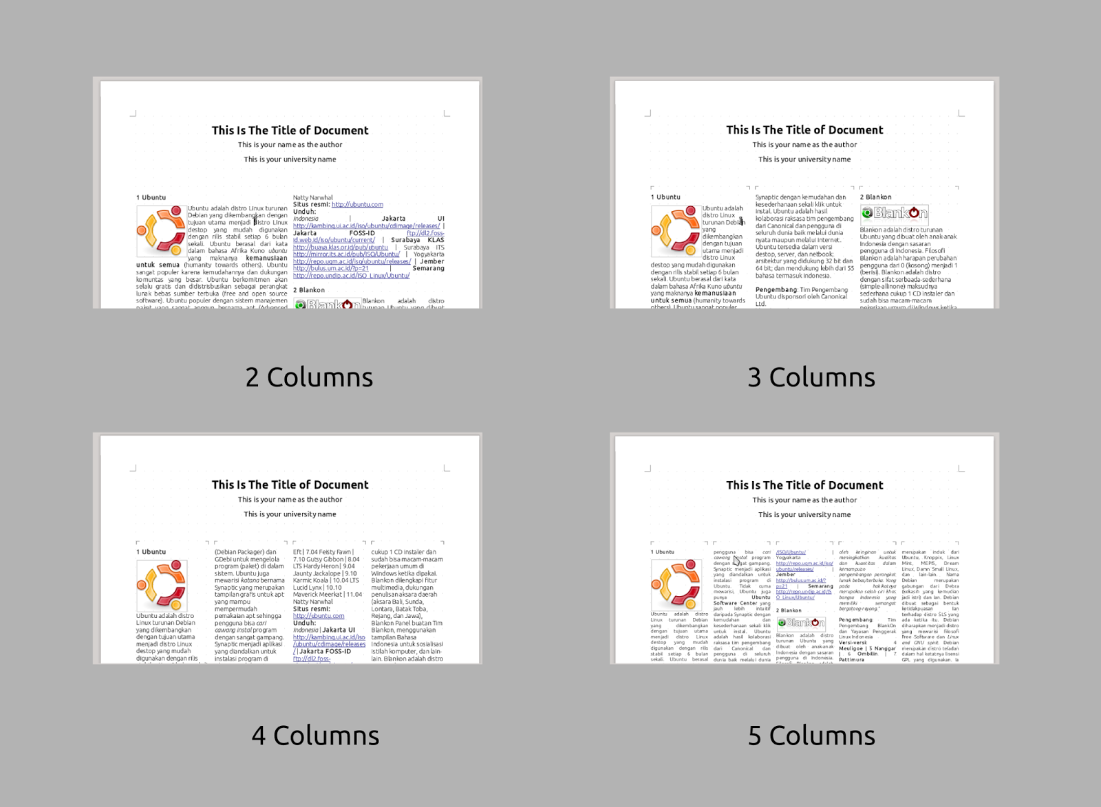 LibreOffice Writer for Beginner Columns