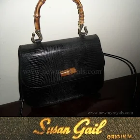 Queen Maxima Style Susan Gail bamboo handle handbag
