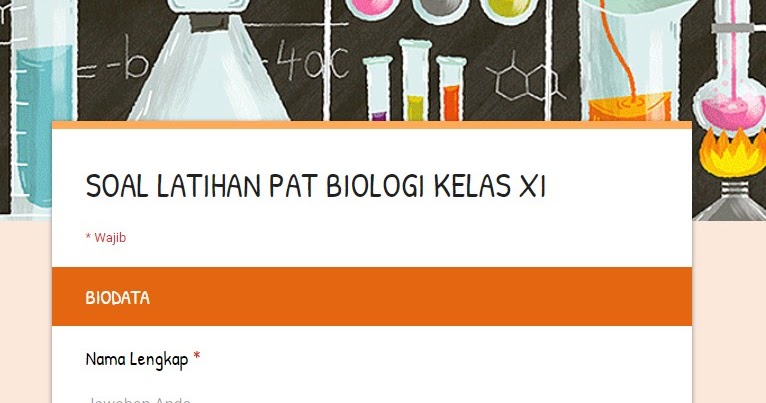Latihan Soal PAT Online Biologi Kelas 11 Tahun 2019 - BSB